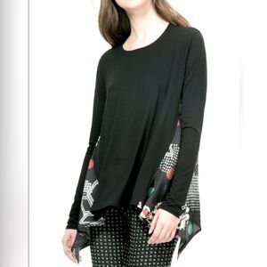 lyocell funky pattern lightweight flowy abstract desigual tunic top